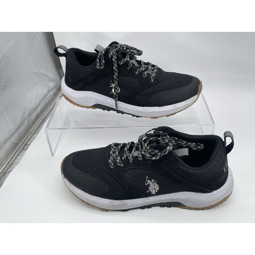 U.S. Polo Assn USPA Men’s Athletic Sneakers Black White Lace Up Shoes Size 8